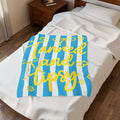 Tanned and Tipsy Velveteen Plush Blanket — Beachy Striped Cozy Throw
